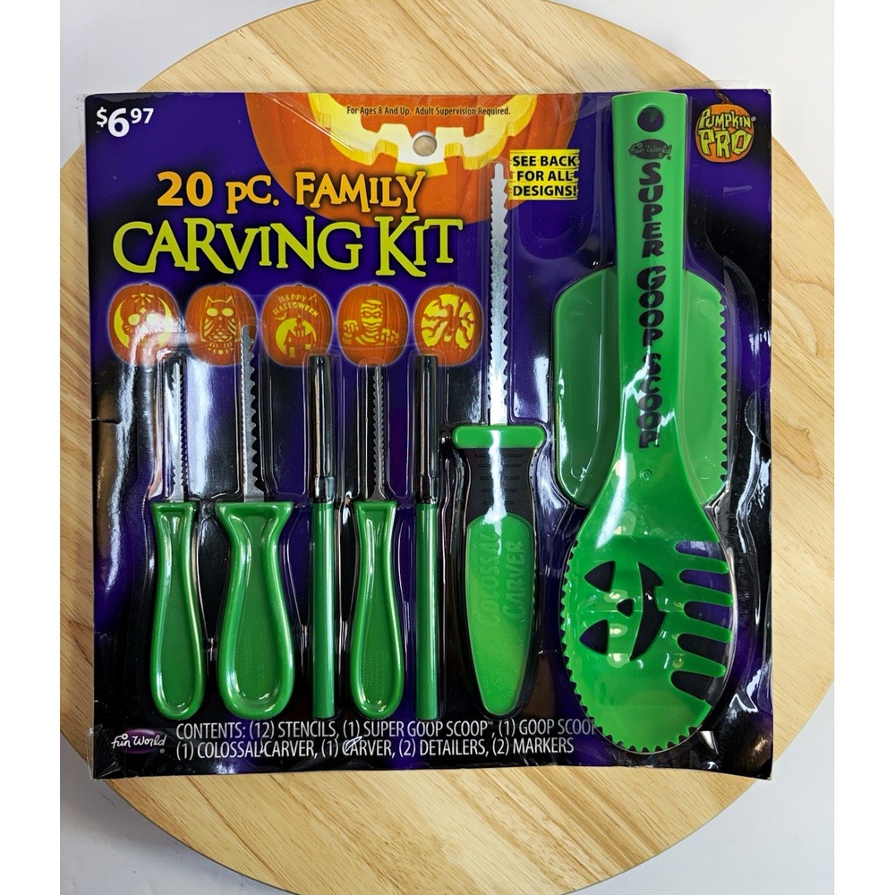 Fun World Pumpkin Pro 20 Pc Family Pumpkin Carving Kit 94650WM Halloween Craft